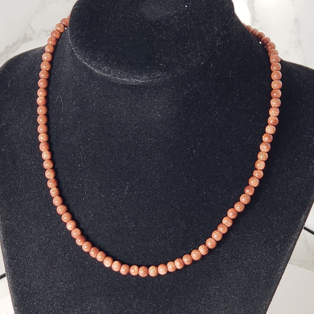 VINTAGE Red Jasper Beaded Necklace